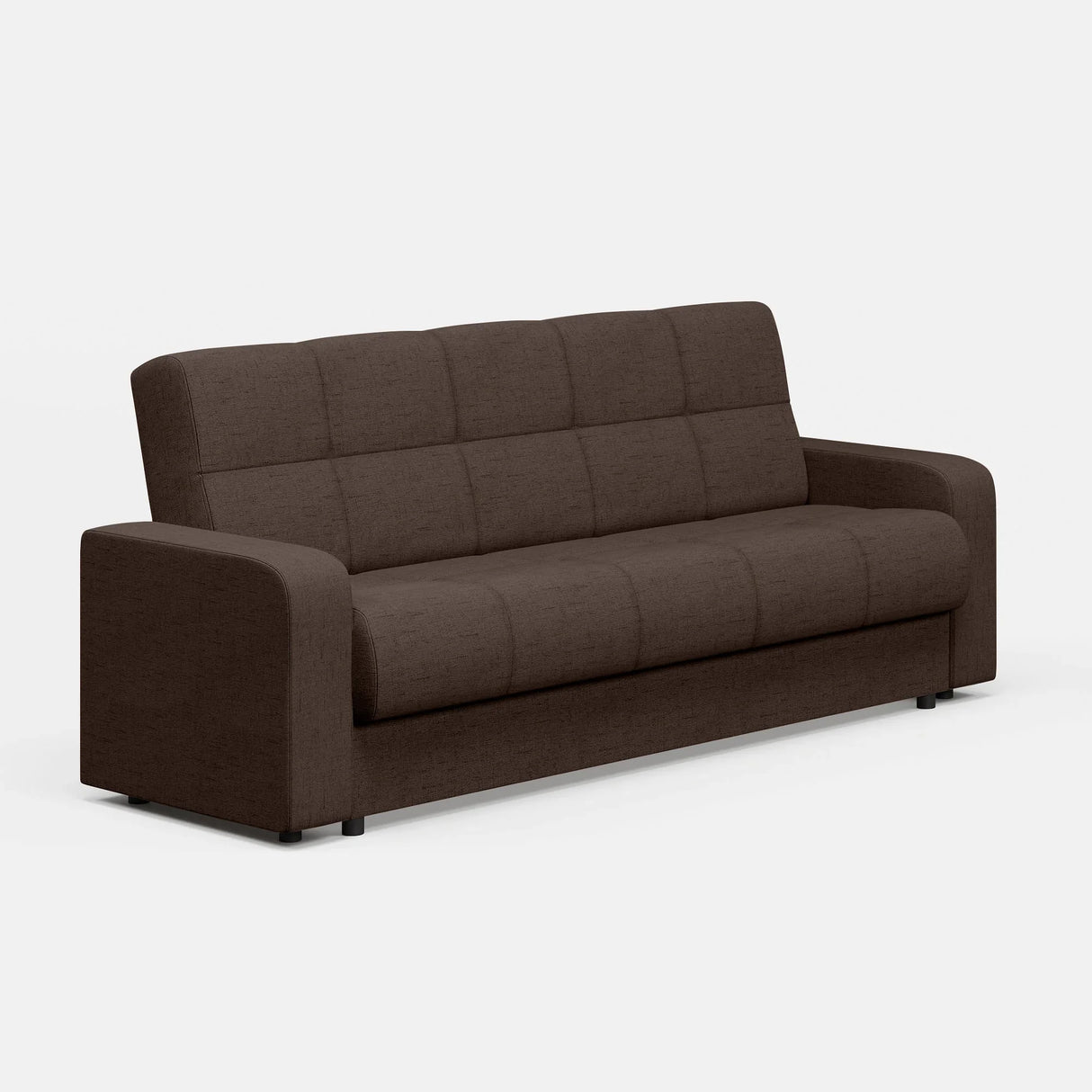 Canapea extensibila 3 locuri Thassos cu lada de depozitare, Bej - Maro, 220x70x90 cm - Maro