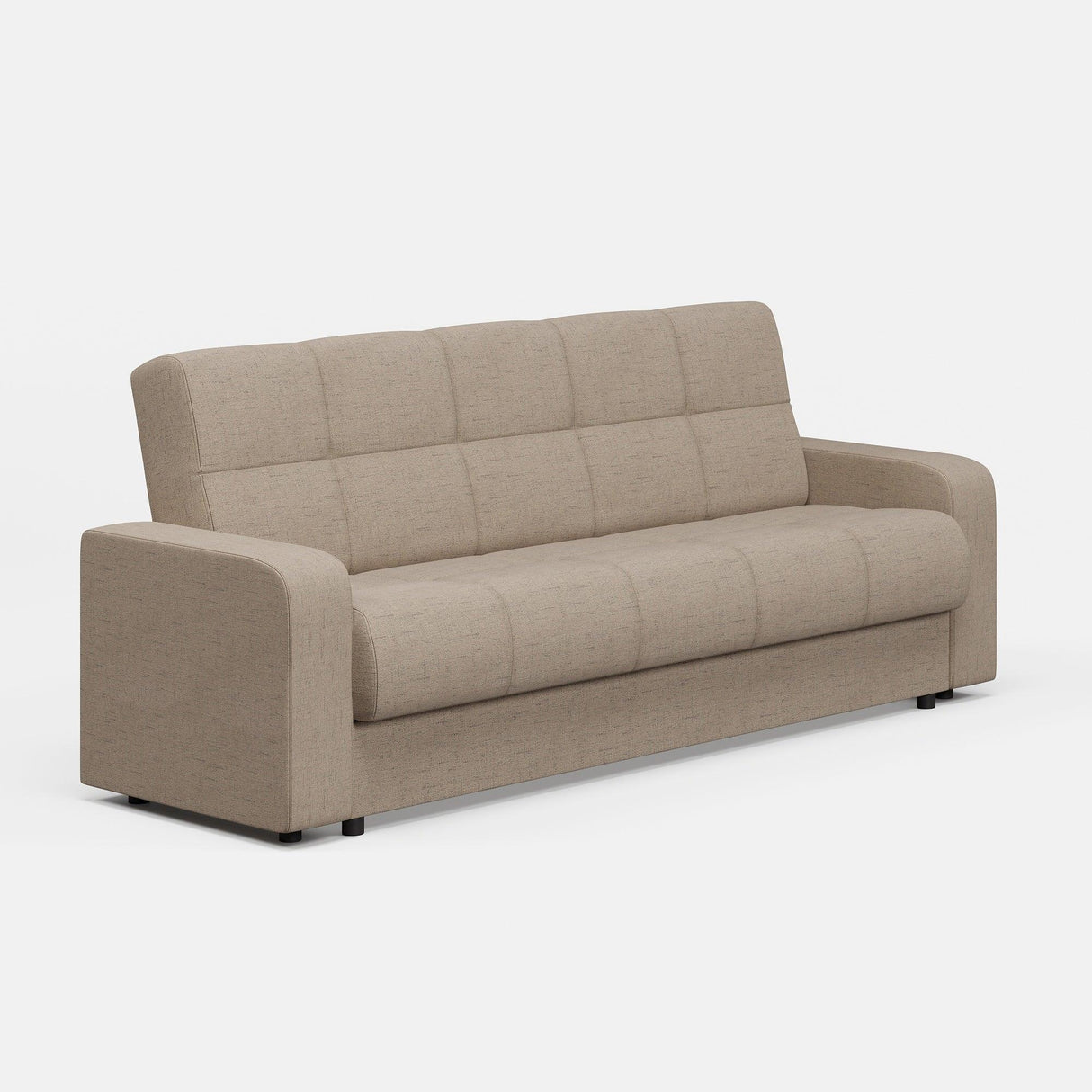 Canapea extensibila 3 locuri Thassos cu lada de depozitare, Bej - Maro, 220x70x90 cm - Bej