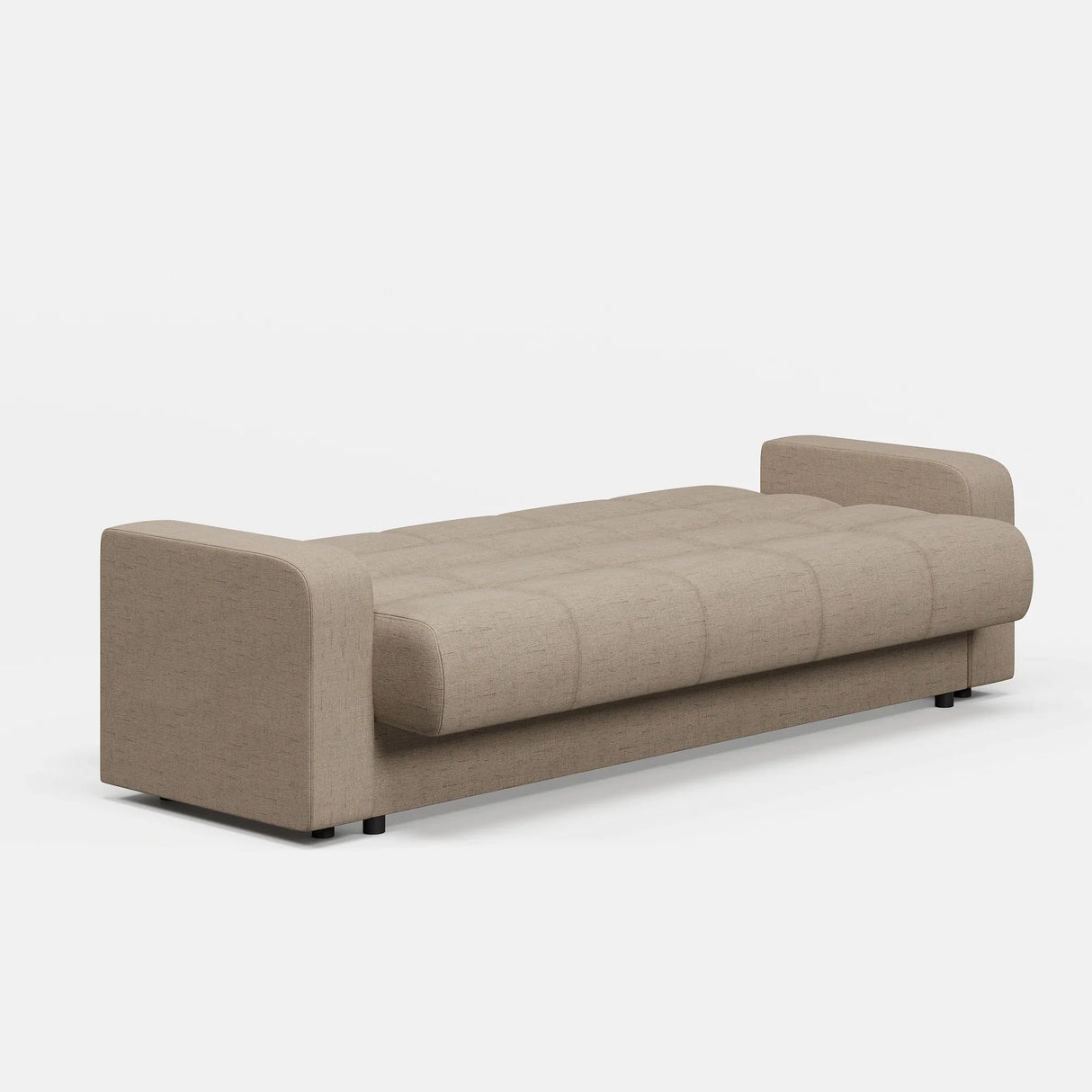Canapea extensibila 3 locuri Thassos cu lada de depozitare, Bej - Maro, 220x70x90 cm - Bej