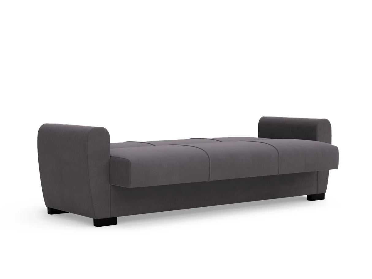 Canapea Extensibilă 3 locuri Valencia, cu ladă de depozitare, Bej - Gri, 220x68x90 cm - Gri