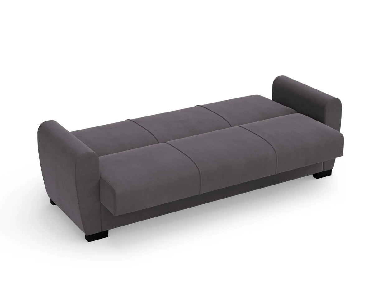 Canapea Extensibilă 3 locuri Valencia, cu ladă de depozitare, Bej - Gri, 220x68x90 cm - Gri