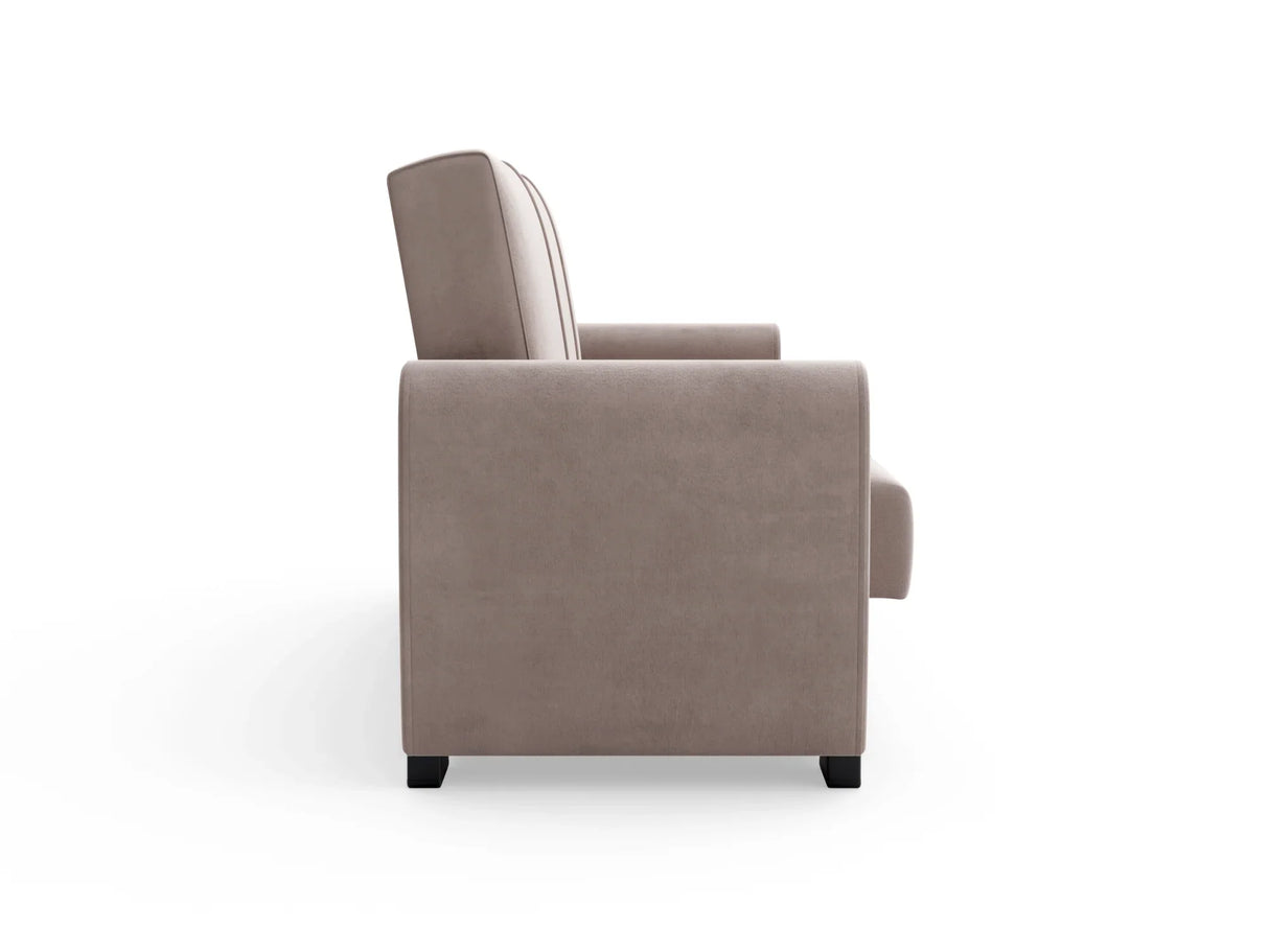 Canapea Extensibilă 3 locuri Valencia, cu ladă de depozitare, Bej - Gri, 220x68x90 cm - Bej