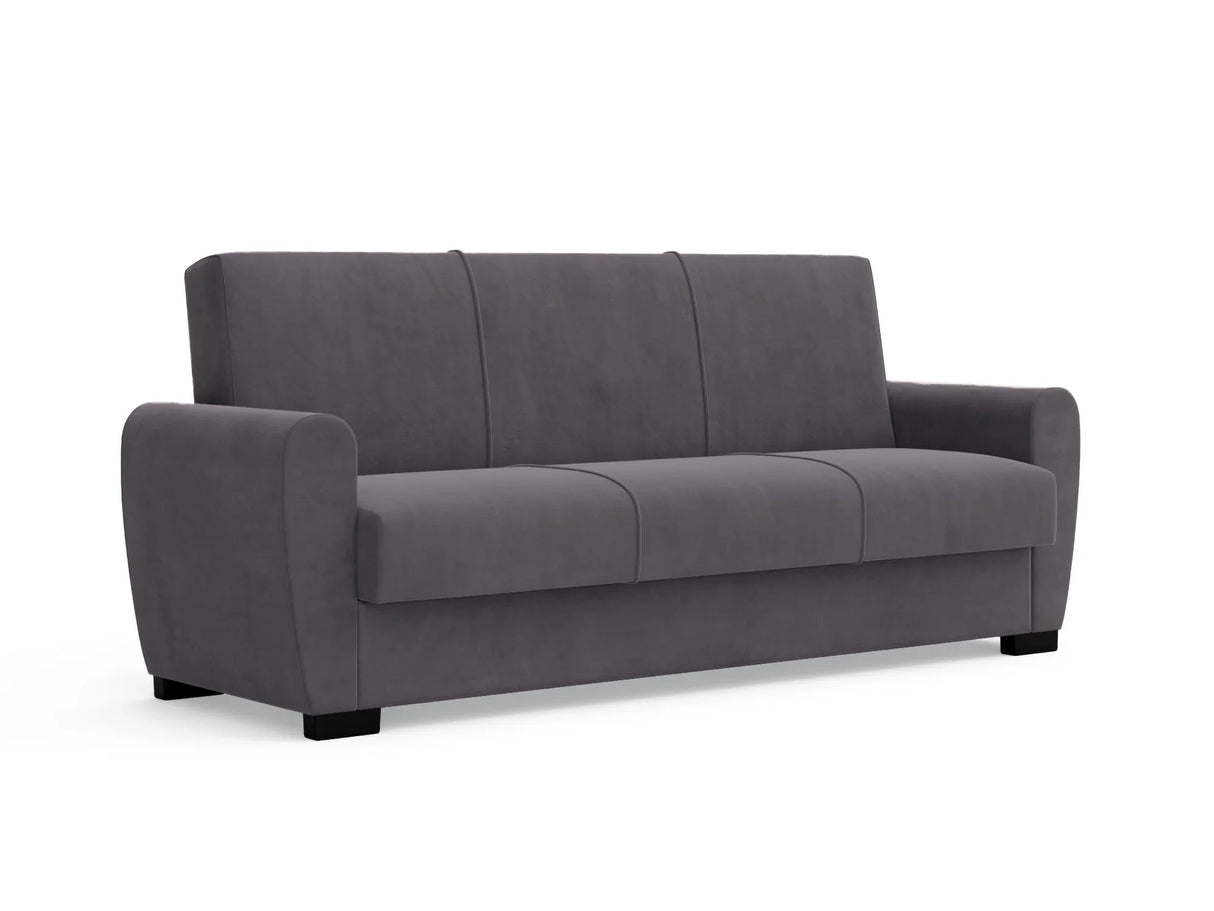 Canapea Extensibilă 3 locuri Valencia, cu ladă de depozitare, Bej - Gri, 220x68x90 cm - Gri