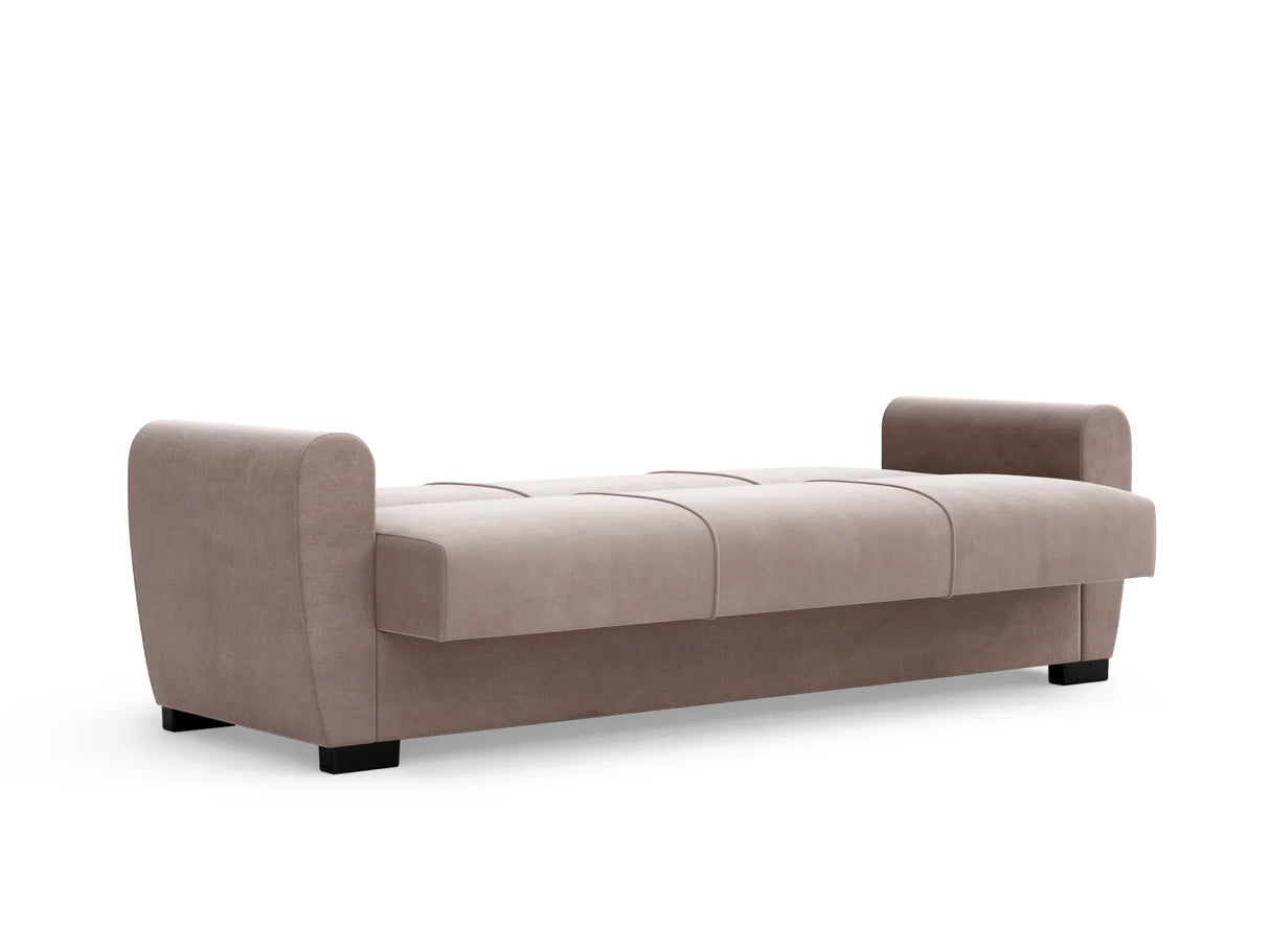 Canapea Extensibilă 3 locuri Valencia, cu ladă de depozitare, Bej - Gri, 220x68x90 cm - Bej