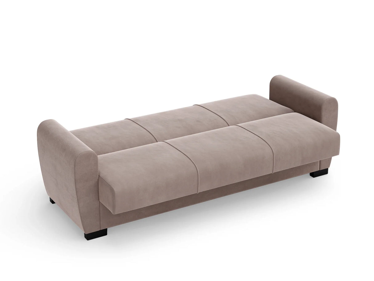 Canapea Extensibilă 3 locuri Valencia, cu ladă de depozitare, Bej - Gri, 220x68x90 cm - Bej