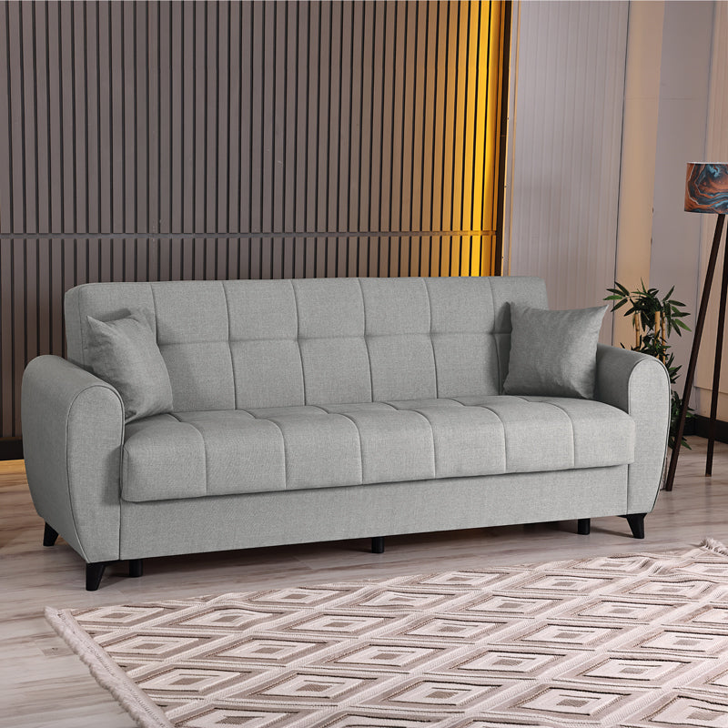 Canapea extensibila 3-seater sofabed Lincoln, Stofa, 226x84x93 cm - Gri