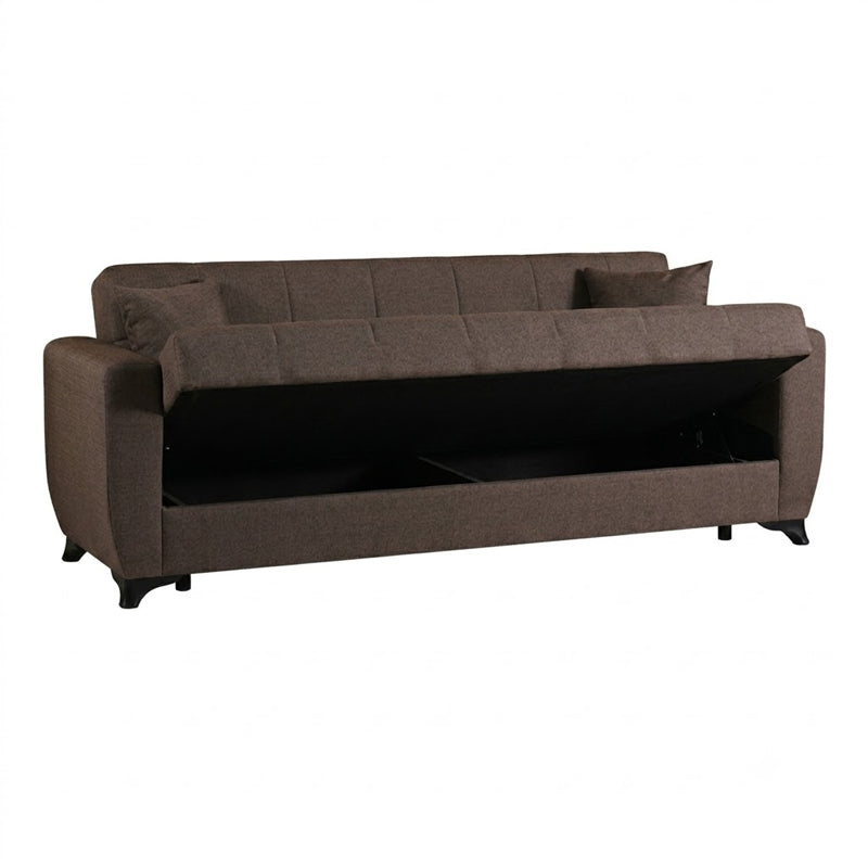 Canapea extensibila 3-seater sofabed Modesto, Stofa, 213x84x86 cm - Maro