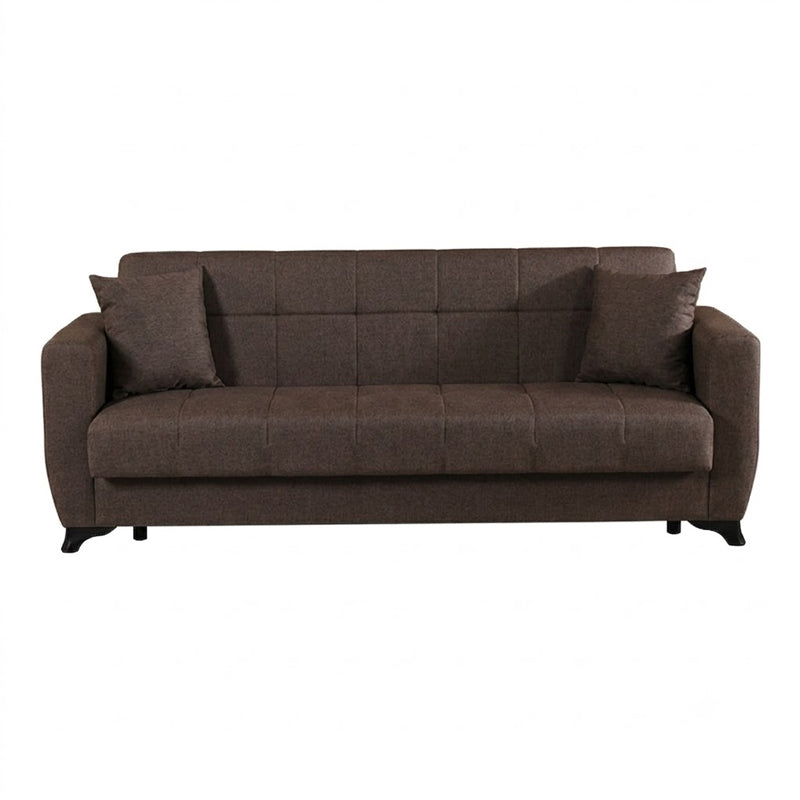 Canapea extensibila 3-seater sofabed Modesto, Stofa, 213x84x86 cm - Maro