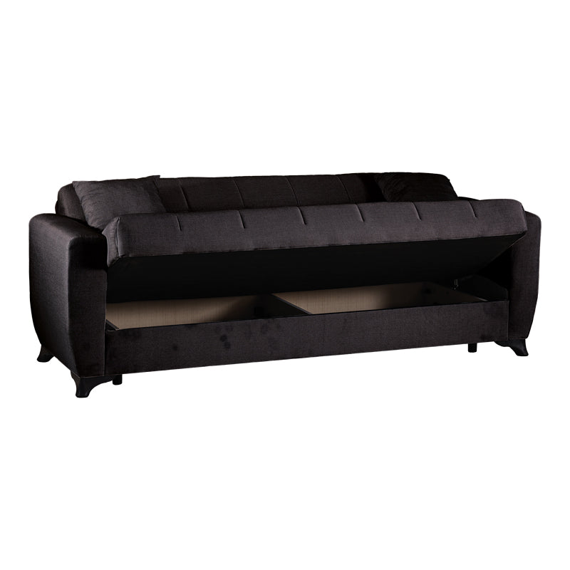 Canapea extensibila 3-seater sofabed Modesto, Stofa, 213x84x86 cm - Negru