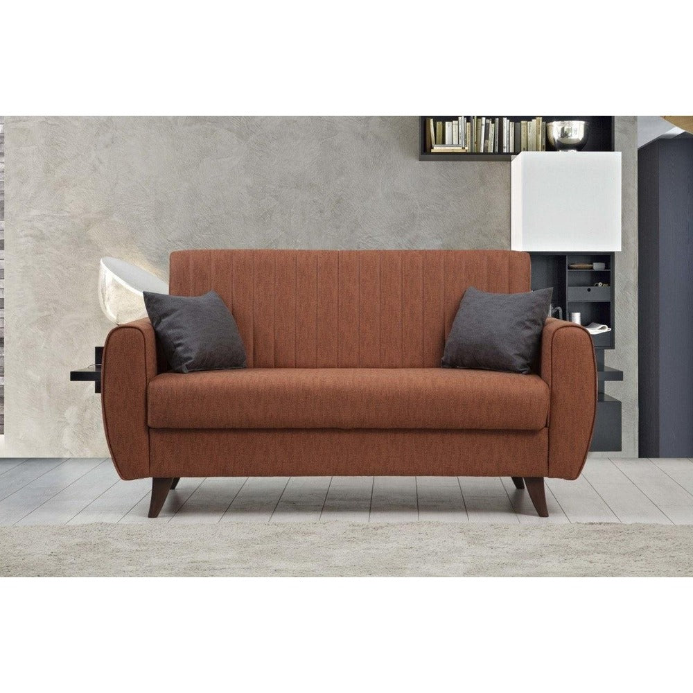 Canapea extensibila cu 2 locuri Alkon cu Lada de Depozitare, 158x86x77 cm - Rosu deschis