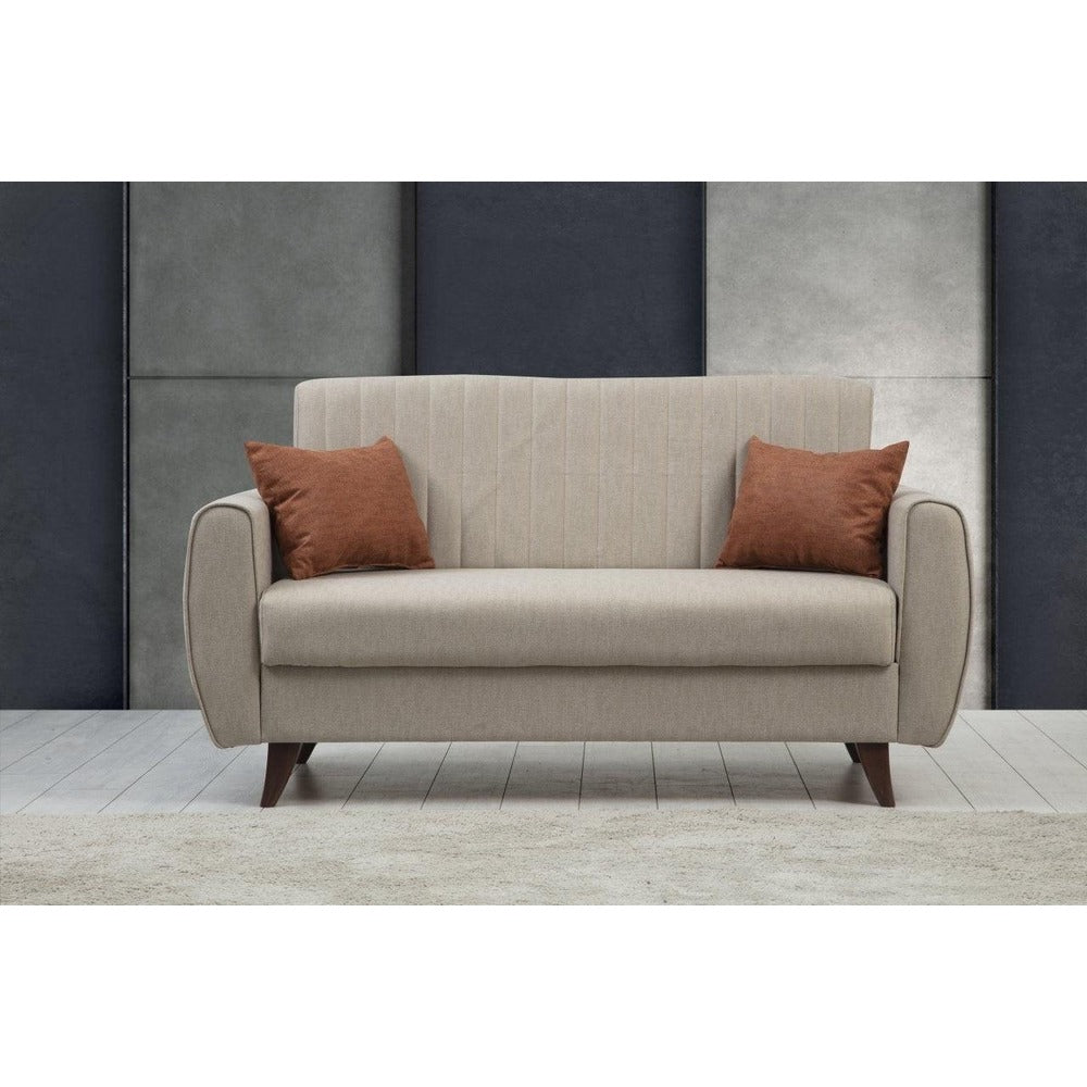 Canapea extensibila cu 2 locuri Alkon cu Lada de Depozitare, 158x86x77 cm - Bej
