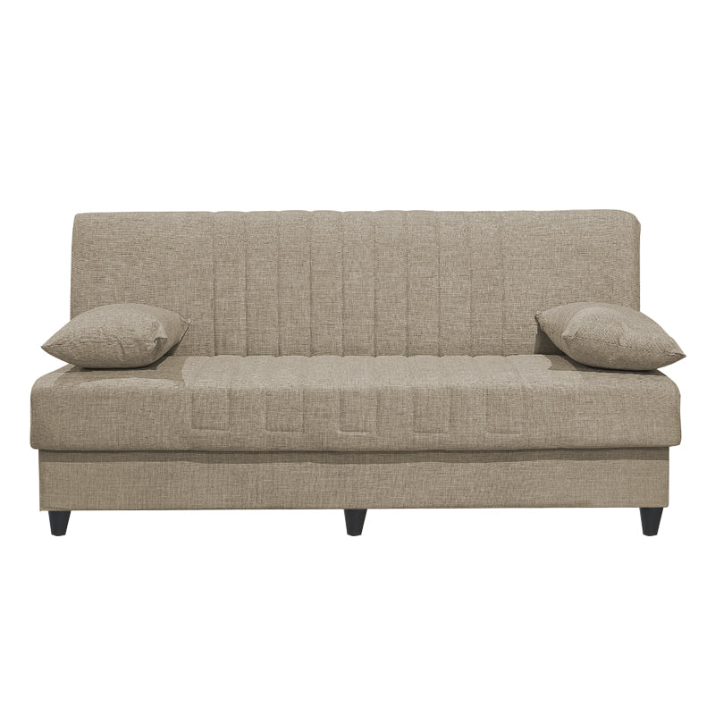 Canapea extensibila cu 3 locuri Romina cu spatiu de depozitare, 190x85x90 cm - Crem