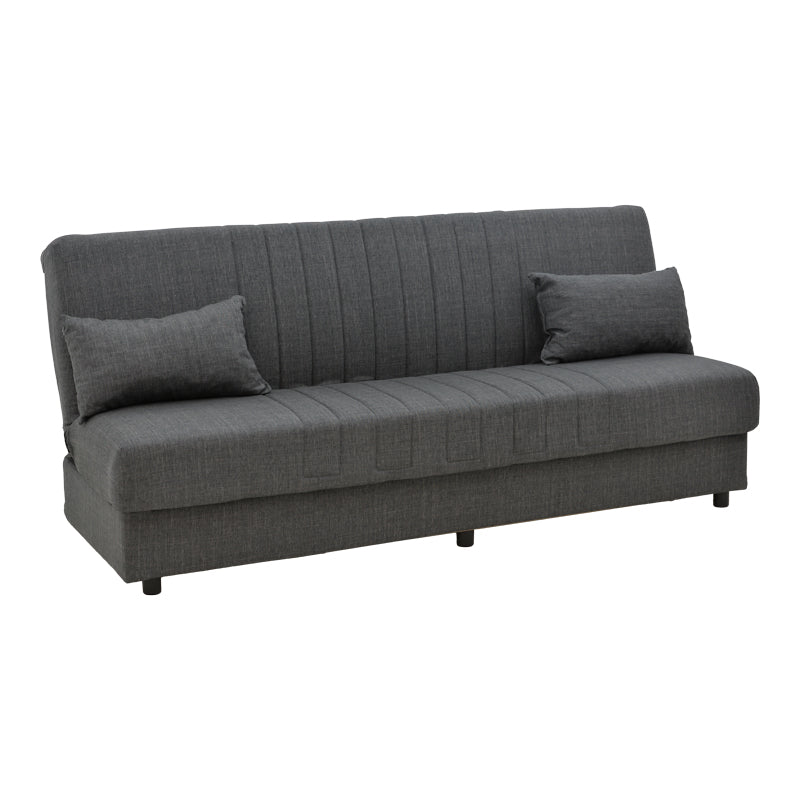 Canapea extensibila cu 3 locuri Romina cu spatiu de depozitare, 190x85x90 cm - Gri Inchis