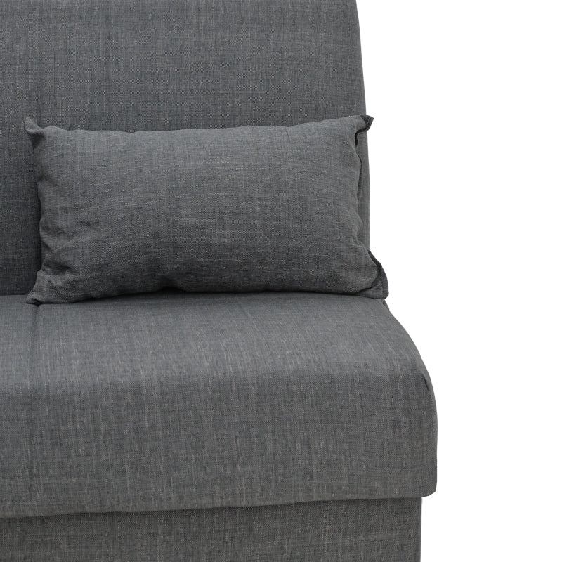 Canapea extensibila cu 3 locuri Romina cu spatiu de depozitare, 190x85x90 cm - Gri Inchis