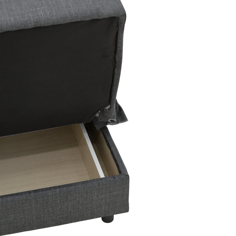 Canapea extensibila cu 3 locuri Romina cu spatiu de depozitare, 190x85x90 cm - Gri Inchis