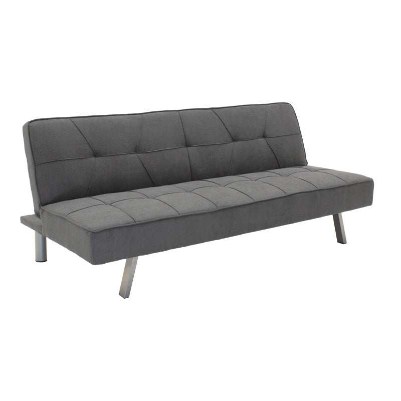 Canapea extensibila cu 3 locuri Travis cu stofa gri de 175x83x74 cm