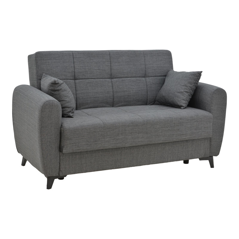 Canapea extensibila cu depozitare 2 locuri Lincoln tesatura Gri 165x85x90 cm