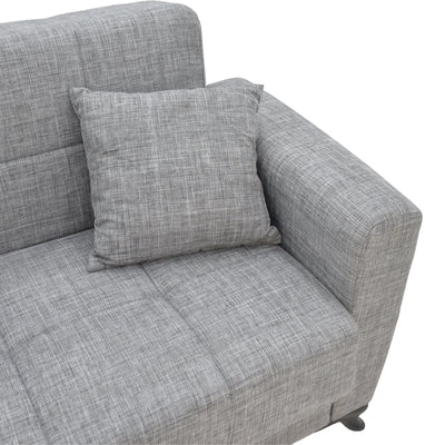 Canapea extensibila cu depozitare doua locuri Modesto stofa, Gri, 155x85x80 cm, foto produs 6