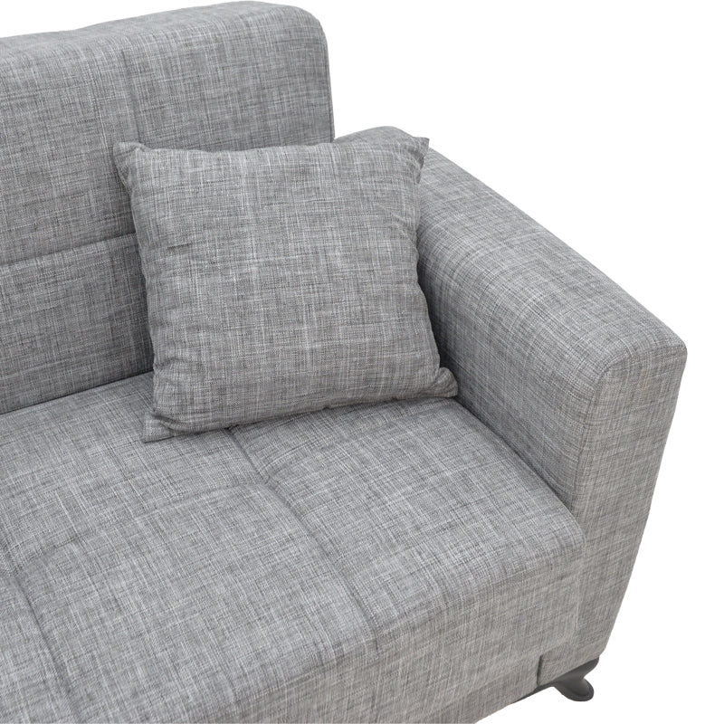 Canapea extensibila cu depozitare doua locuri Modesto stofa, Gri, 155x85x80 cm, foto produs 6