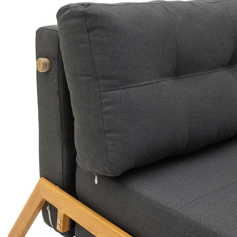 Canapea extensibila cu material textil Gri, inchis, 150x92x77 cm, foto produs 6