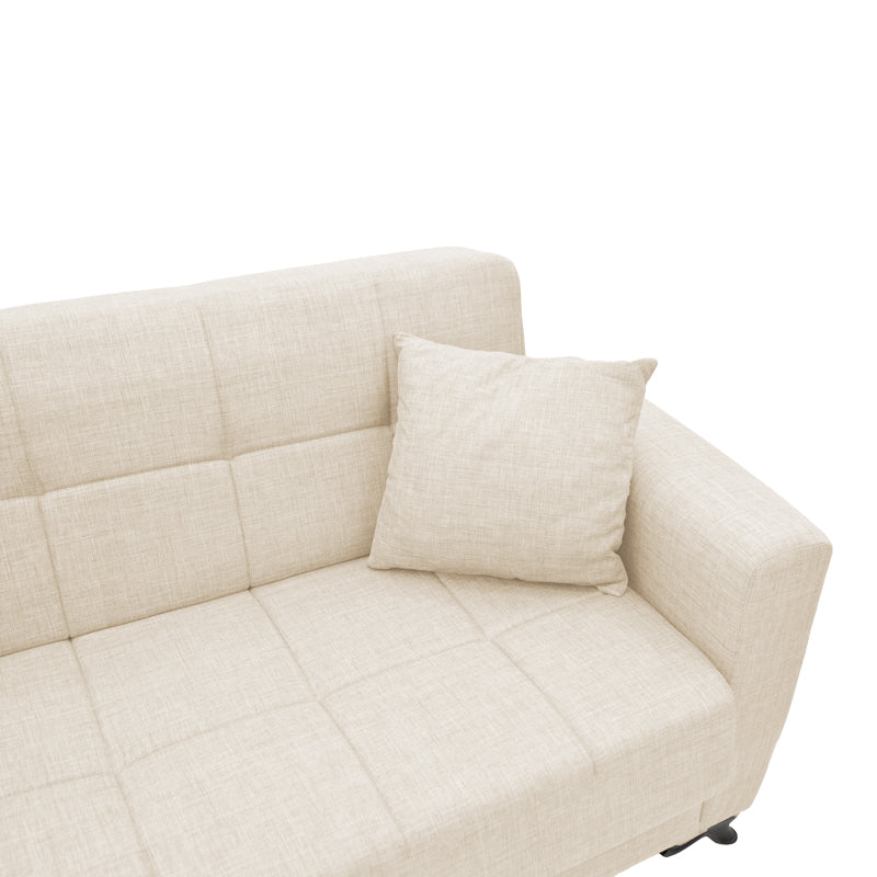 Canapea extensibila cu spatiu de depozitare Modesto, crem, 215x85x80 cm