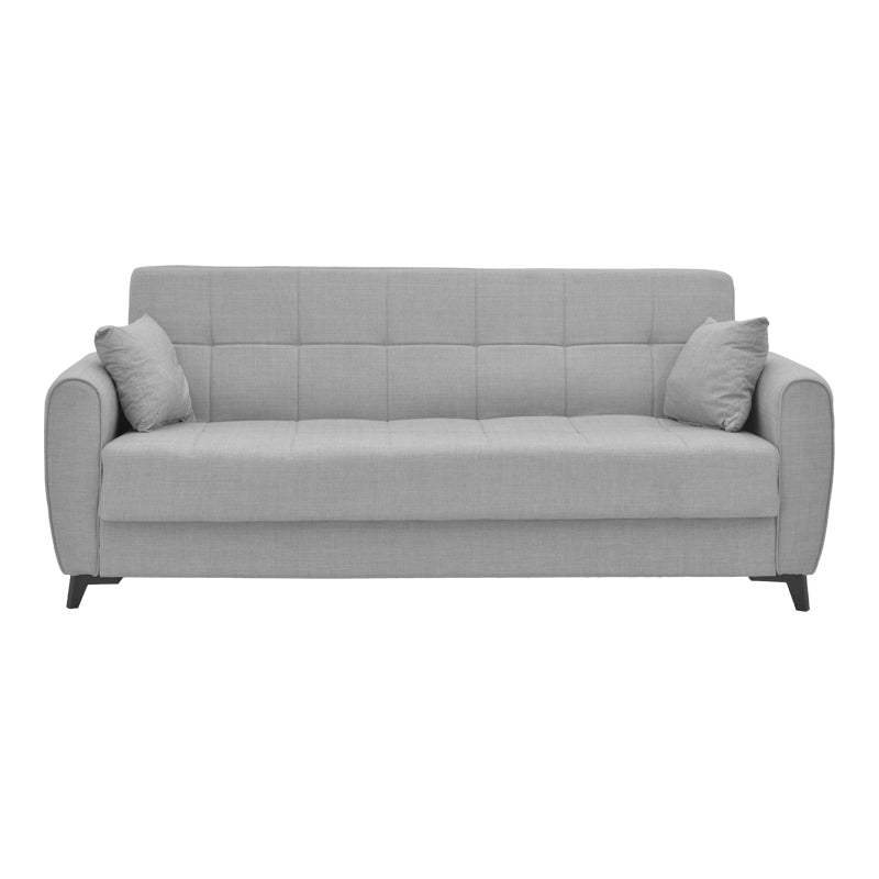 Canapea extensibila cu trei locuri Lincoln cu spatiu de depozitare tesatura Gri, deschis, 225x85x90 cm, imagine suplimentara