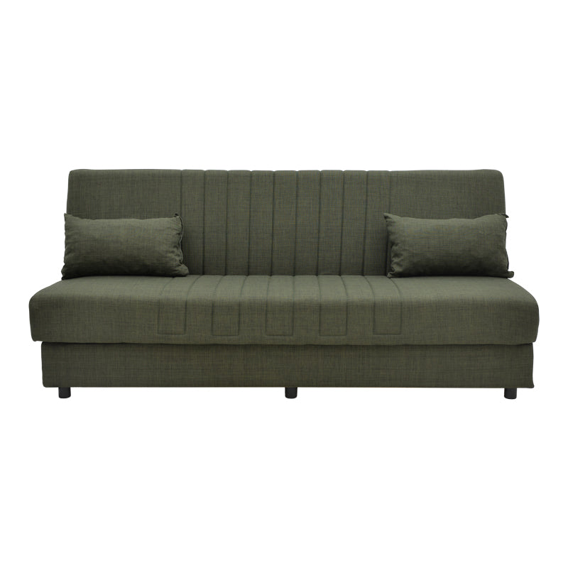 Canapea extensibila cu 3 locuri Romina cu spatiu de depozitare, 190x85x90 cm - Verde