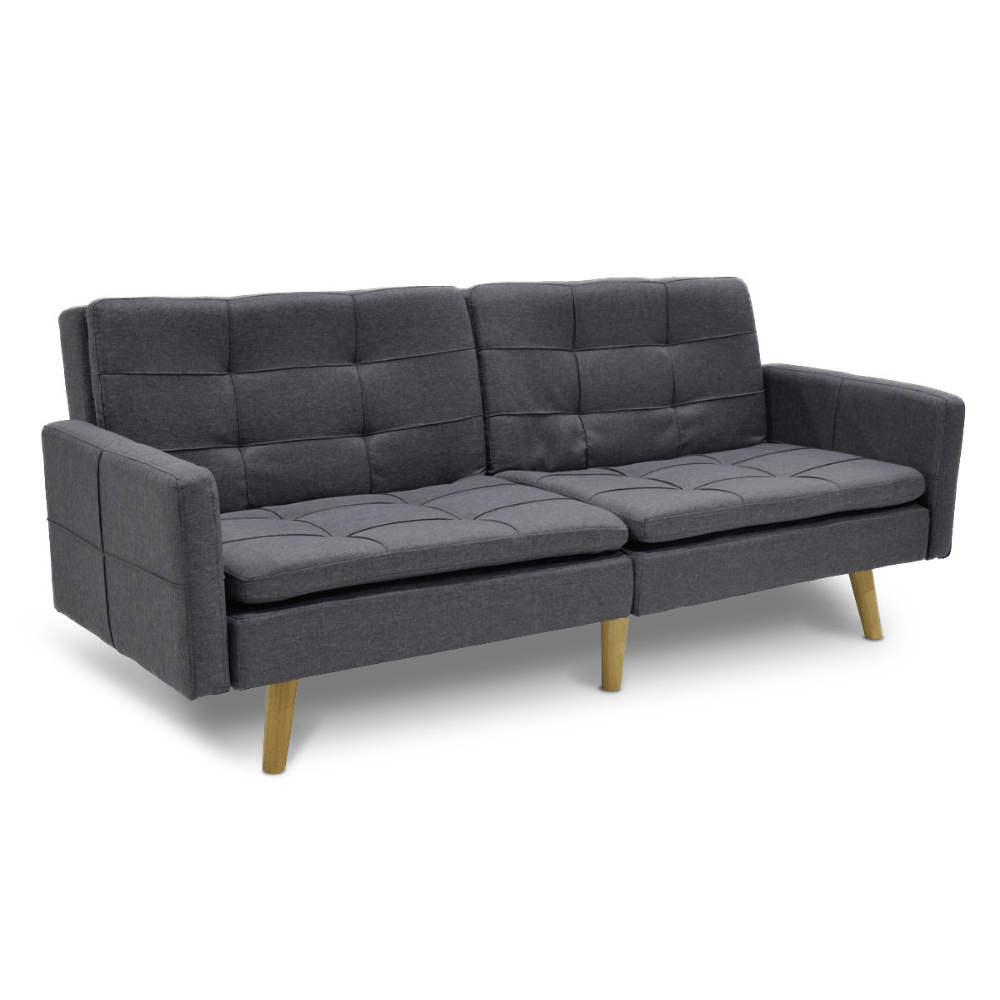Canapea extensibila Flexy 3 locuri, Gri inchis, 198x87x76 cm