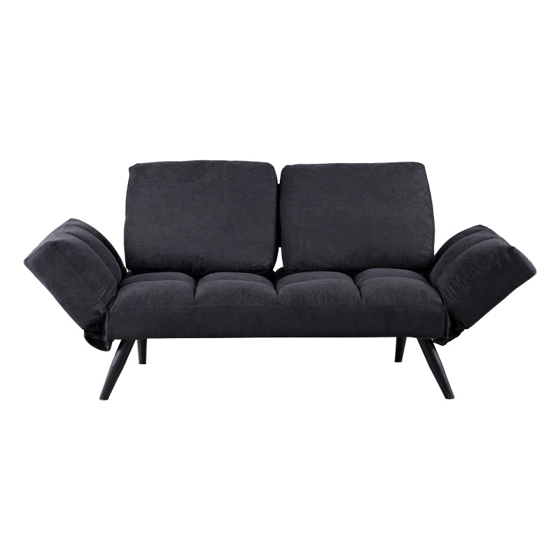 Canapea extensibilă Jackie, Țesătură & Metal, Gri, 190x78x75 cm