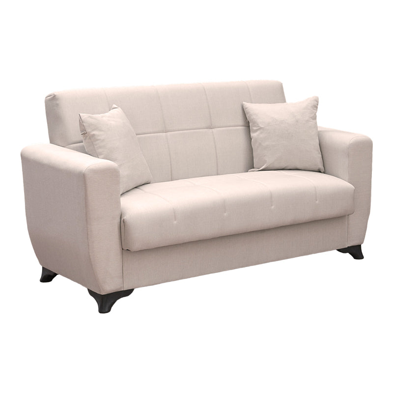Canapea extensibila Modesto, 2 locuri, cu spatiu de depozitare, Stofa, 155x84x83 cm - Bej