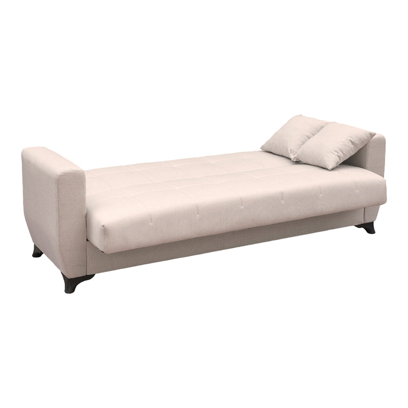 Canapea extensibila Modesto, 3 locuri, cu spatiu de depozitare, Stofa, 215x84x83 cm - Bej