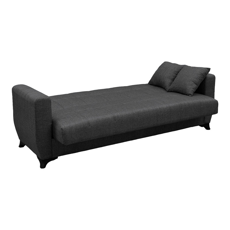 Canapea extensibila Modesto, 3 locuri, cu spatiu de depozitare, Stofa, 215x84x83 cm - Gri