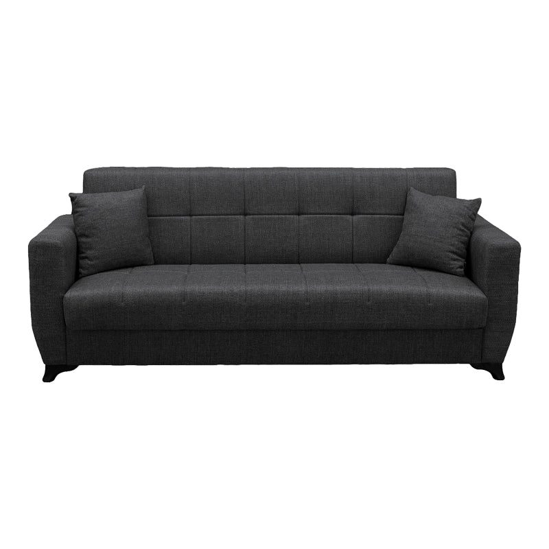 Canapea extensibila Modesto, 3 locuri, cu spatiu de depozitare, Stofa, 215x84x83 cm - Gri