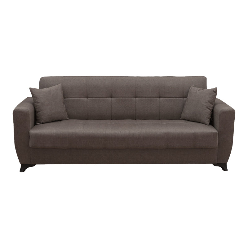 Canapea extensibila Modesto, 3 locuri, cu spatiu de depozitare, Stofa, 215x84x83 cm - Maro