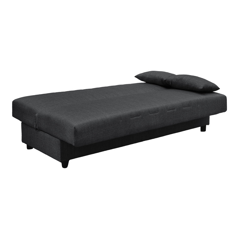 Canapea extensibila Romina, 3 locuri, cu spatiu de depozitare, Stofa, 180x75x85 cm - Gri