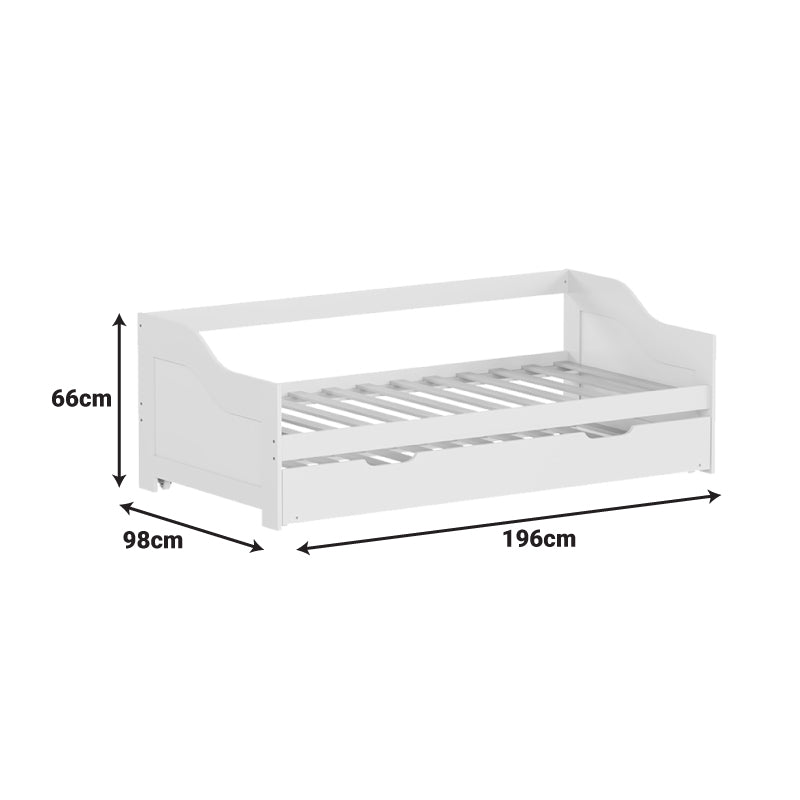 Canapea extensibila Sofa-Bed Benato, Alb, 90x190 cm