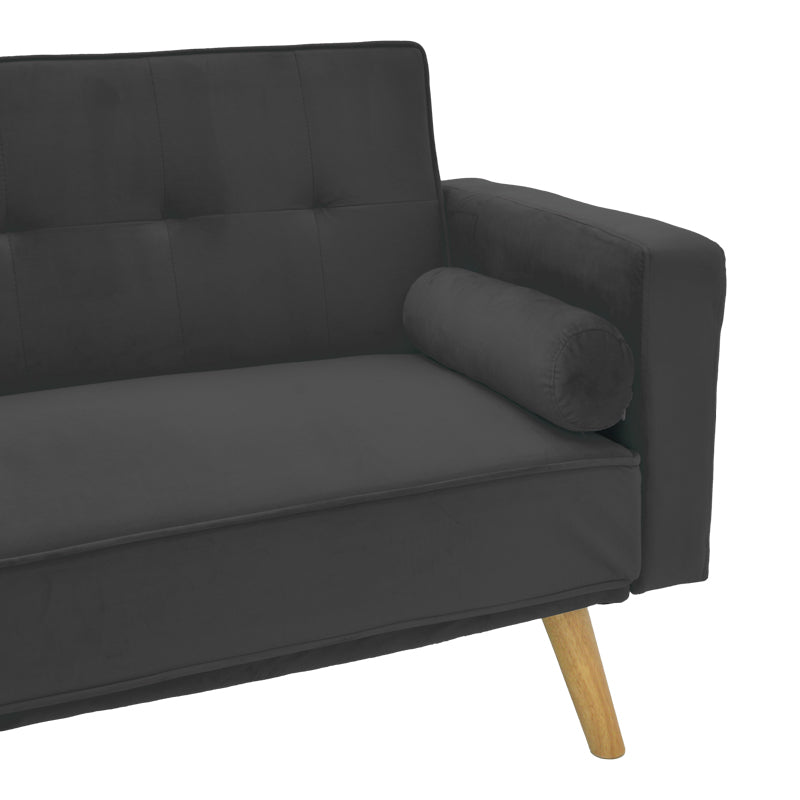 Canapea extensibila Success tesatura catifea 3 locuri, antracit, 190x80x84 cm - Antracit