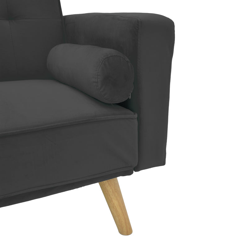 Canapea extensibila Success tesatura catifea 3 locuri, antracit, 190x80x84 cm - Antracit