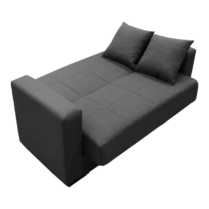 Canapea extensibila Vox, 2 locuri, cu spatiu de depozitare, Stofa, 150x84x83 cm - Antracit