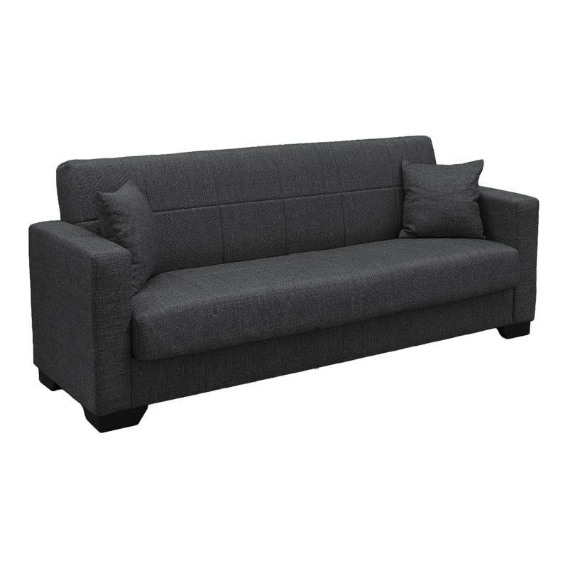 Canapea extensibila Vox, 3 locuri, cu spatiu de depozitare, Stofa, 210x84x83 cm - Gri