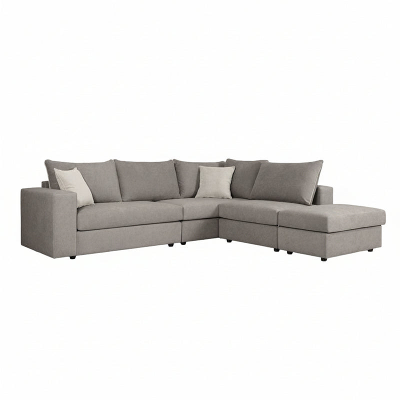 Coltar Canapea reversibila London stofa gri perne gri deschis 296x246x95 cm
