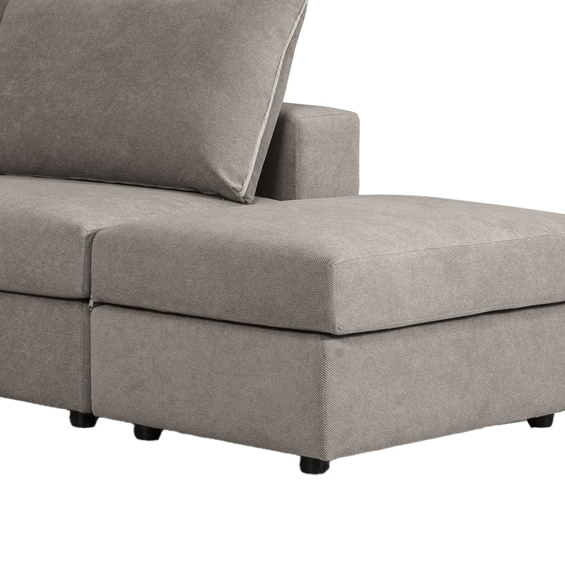 Canapea reversibila London stofa gri perne, gri deschis, 296x246x95 cm