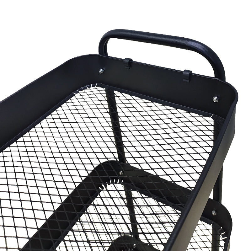 Carucior 3 Niveluri Nedea, Metal, Alb, 41x30x77 cm - Negru