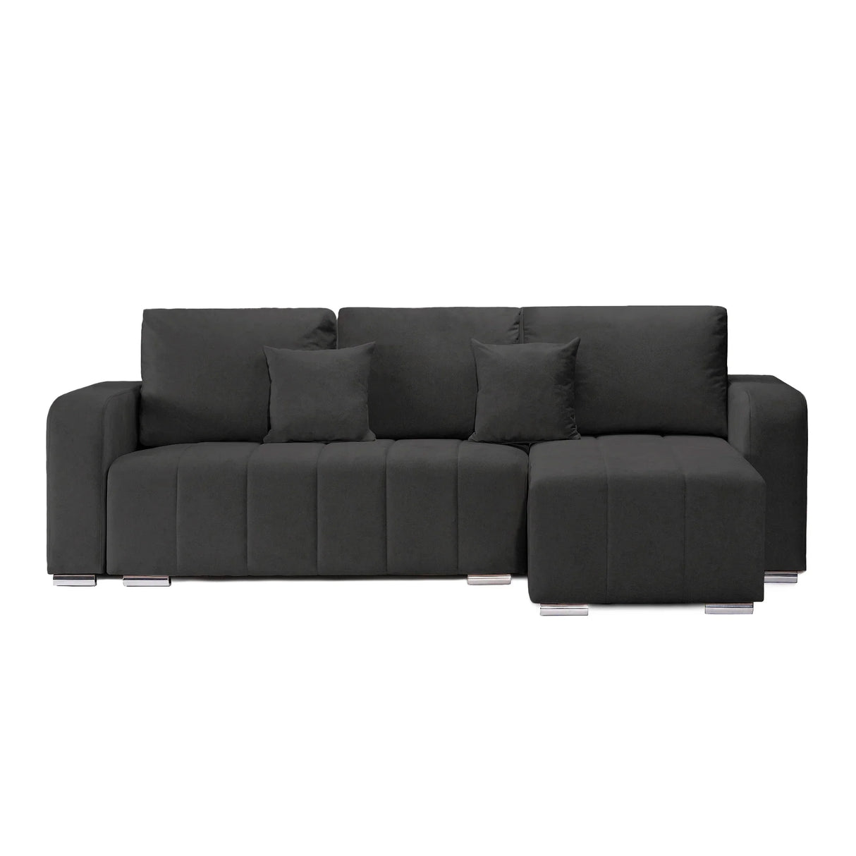 Coltar Extensibil 3 locuri Armando, cu ladă de depozitare, Verde - Gri, 240x147x85 cm - Gri