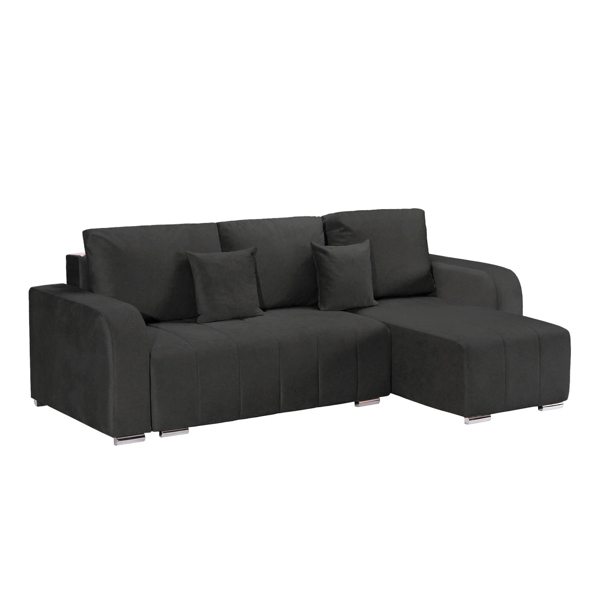 Coltar Extensibil 3 locuri Armando, cu ladă de depozitare, Verde - Gri, 240x147x85 cm - Gri
