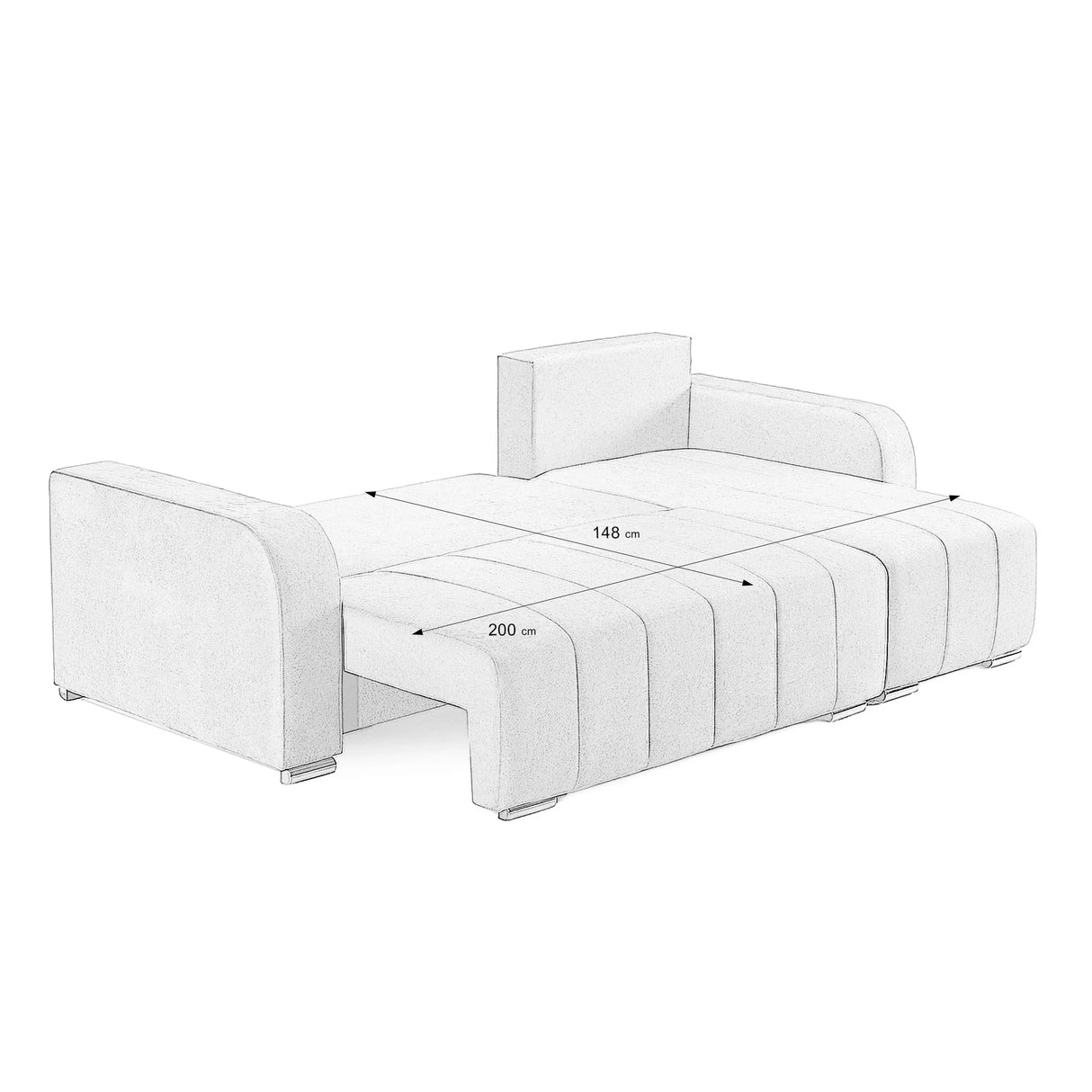Coltar Extensibil 3 locuri Armando, cu ladă de depozitare, Verde - Gri, 240x147x85 cm - Bej