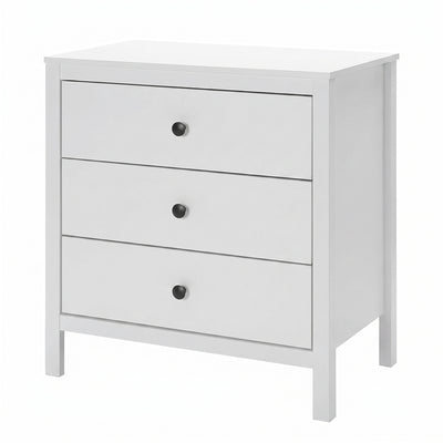 Comoda Adore Rustic, 3 sertare, Alb, 73x81x47 cm, perspectiva suplimentara