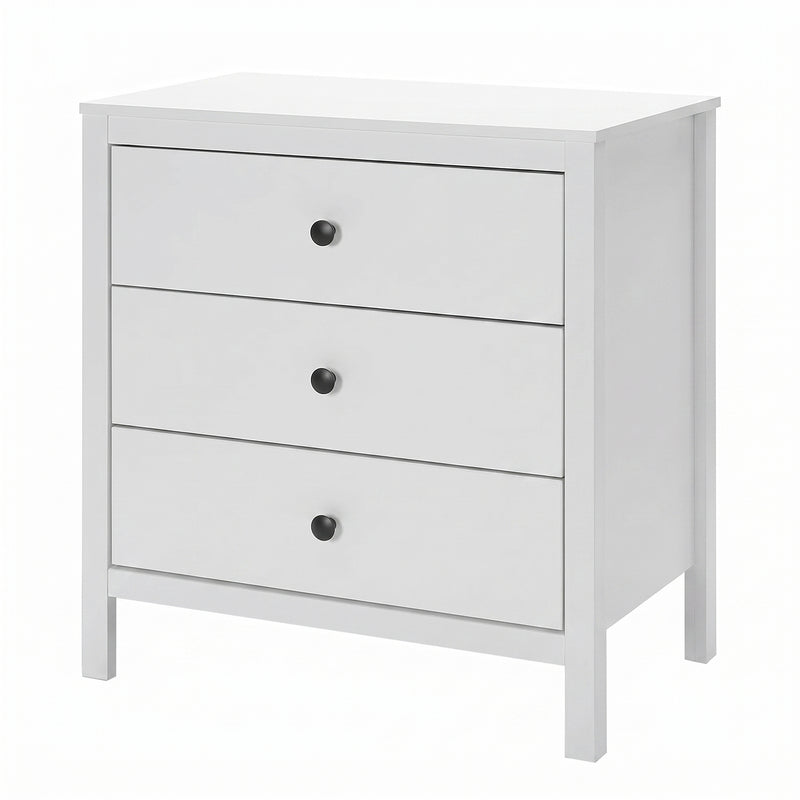 Comoda Adore Rustic, 3 sertare, Alb, 73x81x47 cm, perspectiva suplimentara