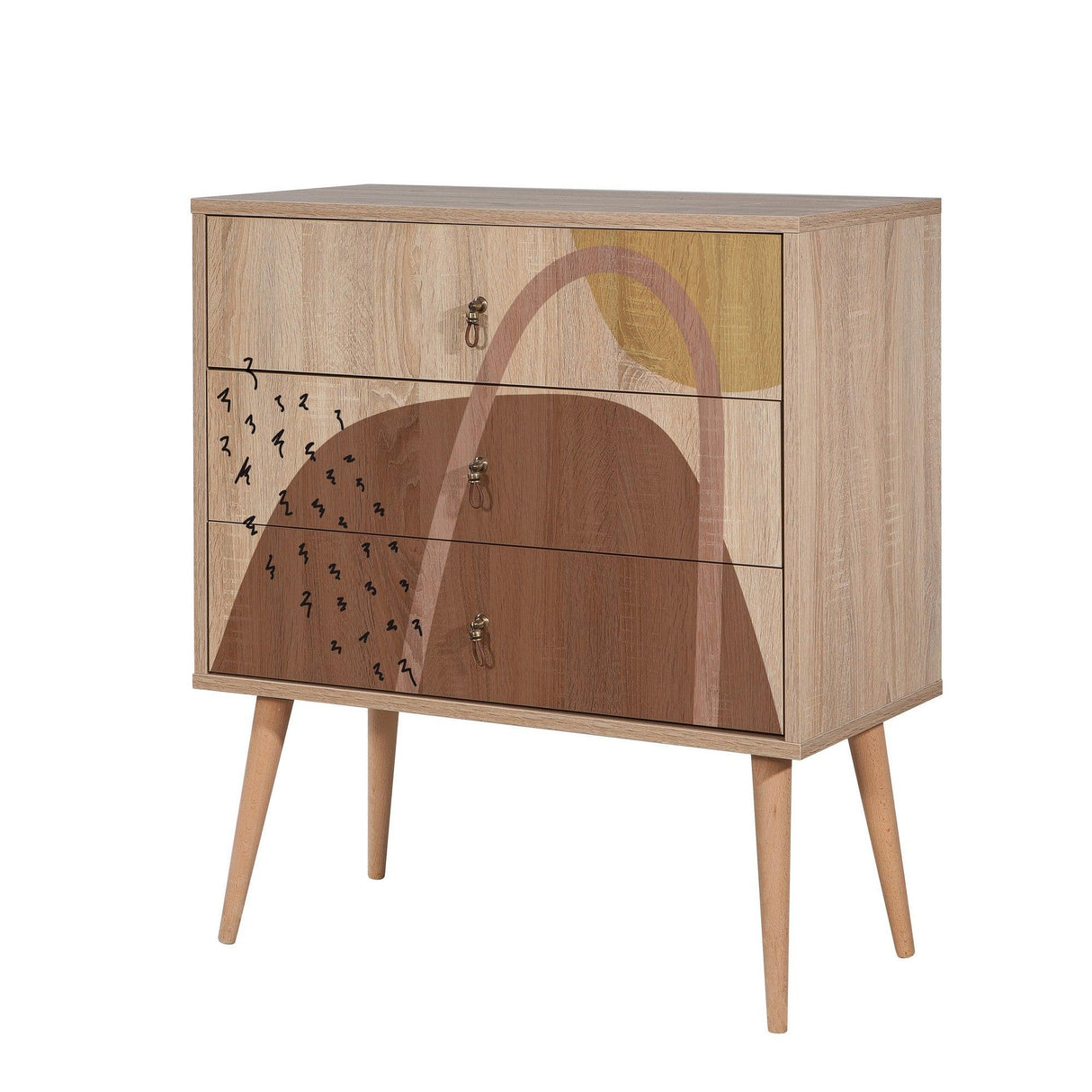 Comoda City Trio Dresser 4, Multicolor, 89x40x80 cm