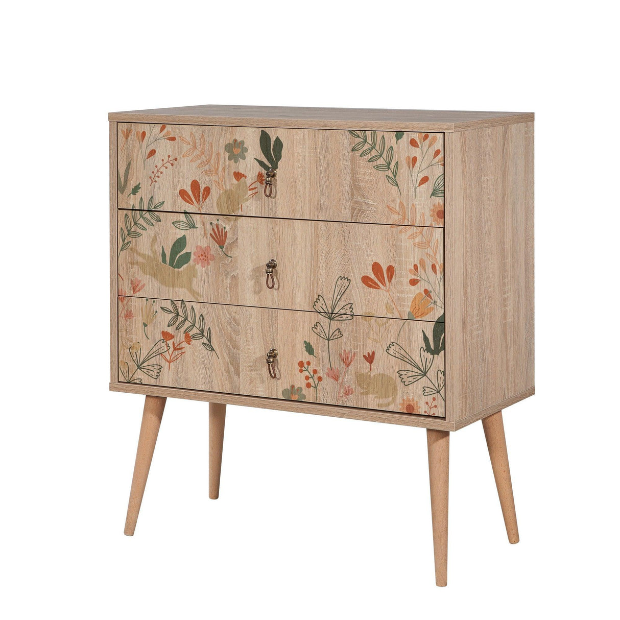 Comoda City Trio Dresser, Multicolor, 80x89x40 cm